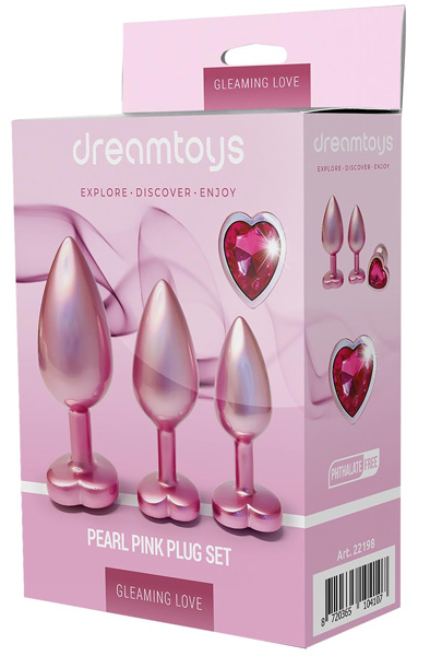 Gleaming Love Perlen-Plug-Set Rosa - Analplug Set 3