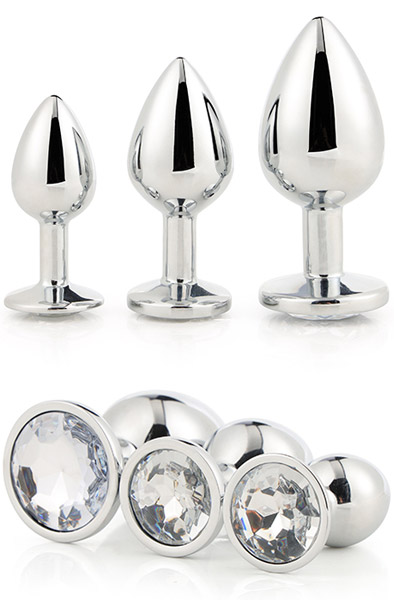 Gleaming Love Silberner Plug-Set - Analplug Set 1