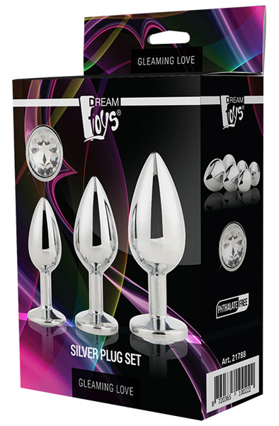 Gleaming Love Silberner Plug-Set - Analplug Set 3