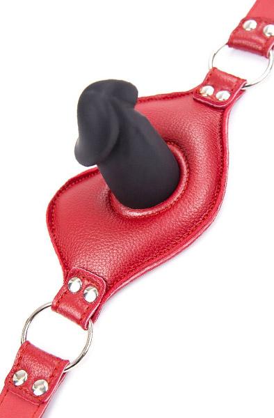 Große Lippen Penis-Knebel in Rot - Knebelball 2