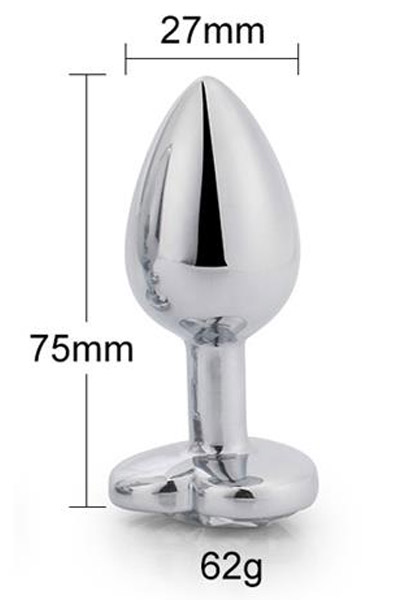 Heart Shaped Butt Plug Purple Small - Analplug aus Metall 2