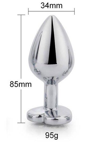 Herz Weißer Analplug mit Herz-Juwel M - Analplug aus Metall 3