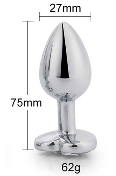 Herz Weißer Analplug mit Herzjuwel S - Analplug aus Metall 3