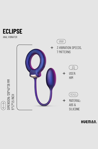 Hueman Cockring mit Analball - Analplug mit Penisring 3