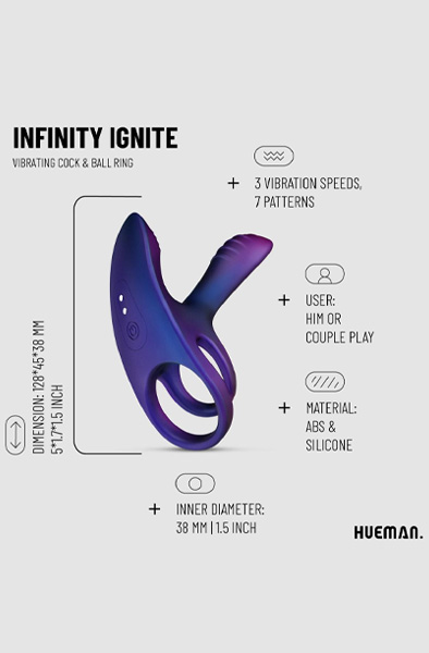 Hueman Vibrating Cock Ring - Vibrierender Penisring 3