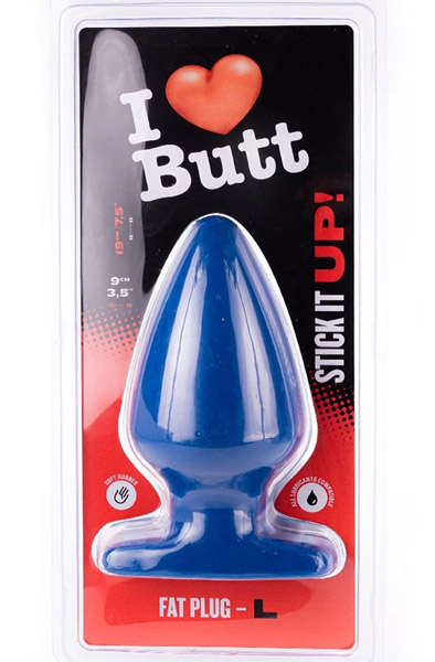 I Love Butt Fat Plug Blau Groß 19cm - Extra dicker Analplug 3