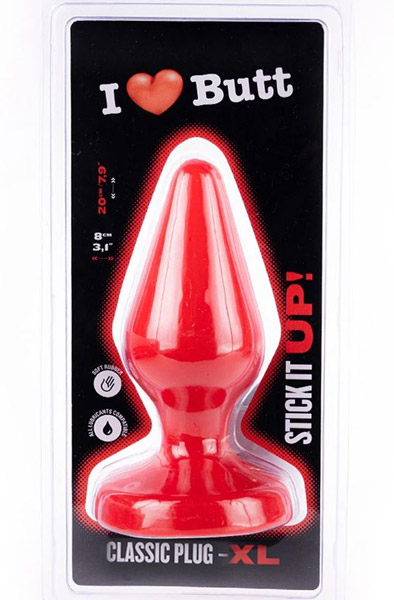 I Love Butt Klassischer Plug XL Rot 20cm - Extra dicker Analplug 3