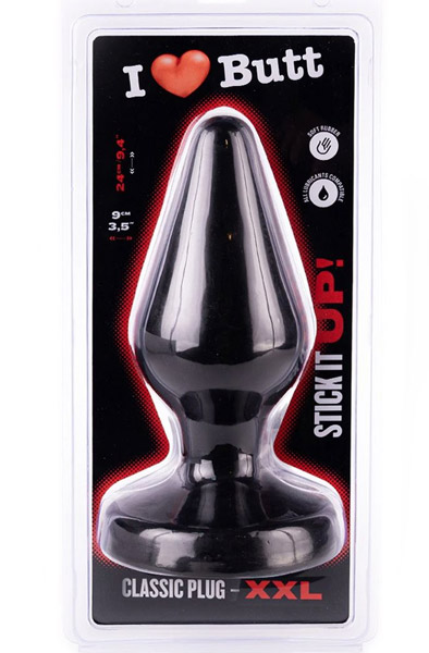 I Love Butt Klassischer Plug XXL Schwarz 24cm - Extra dicker Analplug 3