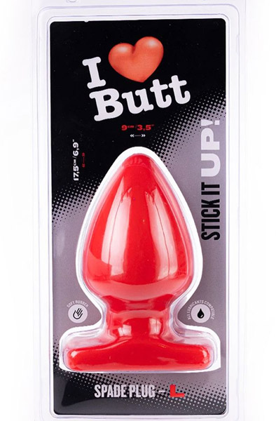 I Love Butt Spade Plug Rot Groß 17,5cm - Extra dicker Analplug 3