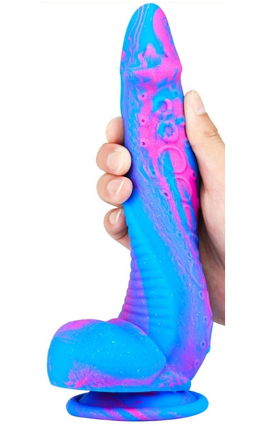 Inkipus Silikondildo Blau-Pink 25cm - Drachen-Dildo 2