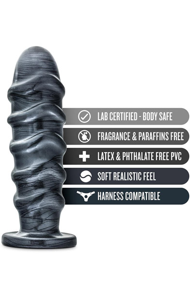 Jet Annihilator Carbon Metallic Schwarz 28 cm - Extra dicker Analplug 3