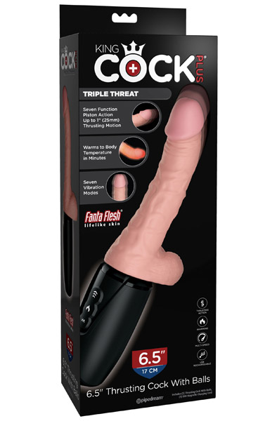 King Cock Plus Dreifache Bedrohung - Vibrierender Dildo 4