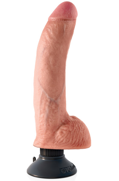 King Cock vibrierender Dildo mit Hoden Hautfarben 23 cm - Vibrierender Dildo 1