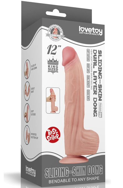 King Sized Gleithaut-Doppelschicht-Dildo 31 cm - XL Dildo 8