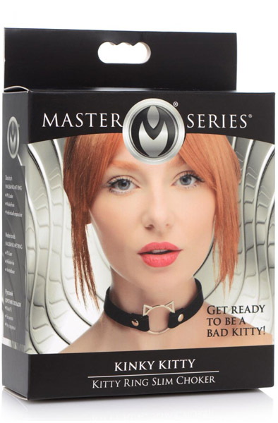 Kinky Kitty Schmaler Ring-Halsband Schwarz - BDSM Halsband 2
