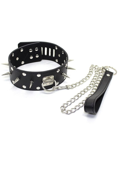 Kiotos Lederhalsband mit Spitzen - Halsband & Leine 1