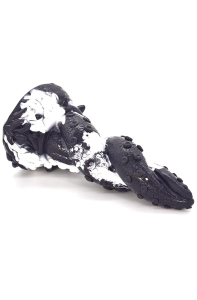 Lamia Dildo Schwarz/Weiß 19,5 cm - Monster-Dildo 4
