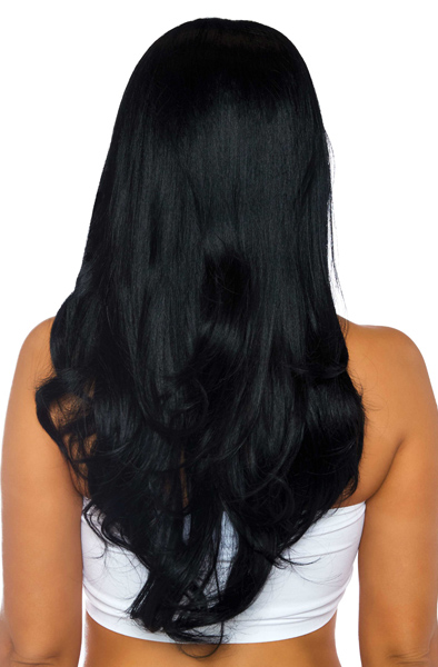 Leg Avenue Long Wavy Wig Black - schwarze Perücke 2