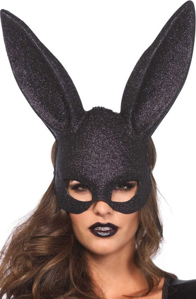 Leg Avenue Schwarze Glitzer-Hasenmaske - Hasenohren 2