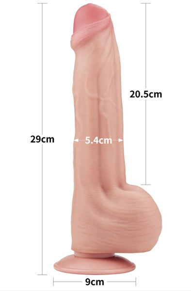 Lovetoy Dildo mit zweischichtiger Gleithaut 29 cm - XL Dildo 2