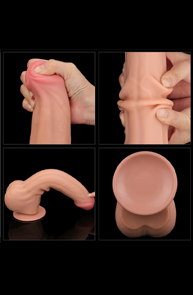 Lovetoy Dildo mit zweischichtiger Gleithaut 29 cm - XL Dildo 5