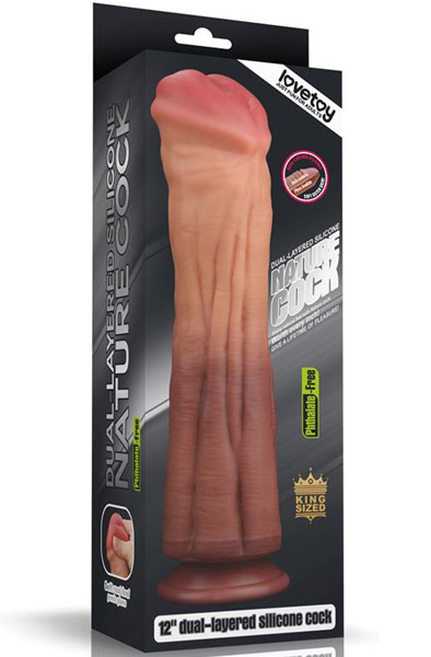 Lovetoy Doppelschichtiges Platin-Silikon Glied 30cm - Dildo 4