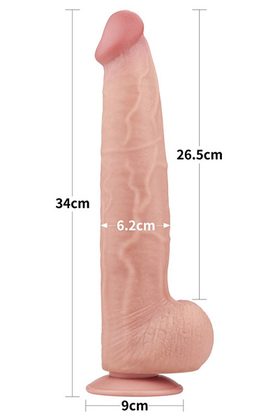 Lovetoy Dual Layer Gleithaut Dildo 34 cm - XL Dildo 2