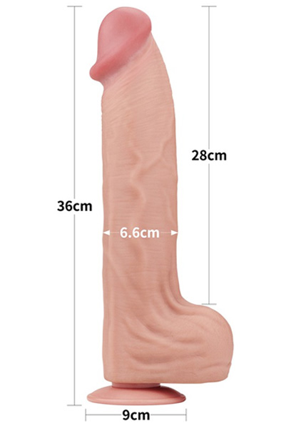 Lovetoy Dual Layer Gleithaut Dildo 36 cm - XL Dildo 3