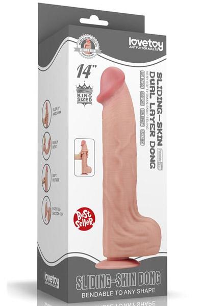 Lovetoy Dual Layer Gleithaut Dildo 36 cm - XL Dildo 7