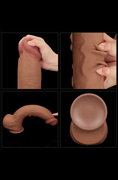 Lovetoy Gleithaut Doppelschicht Dildo Braun 36 cm - XL Dildo 6