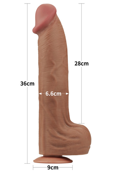 Lovetoy Gleithaut Doppelschicht Dildo Braun 36 cm - XL Dildo 7