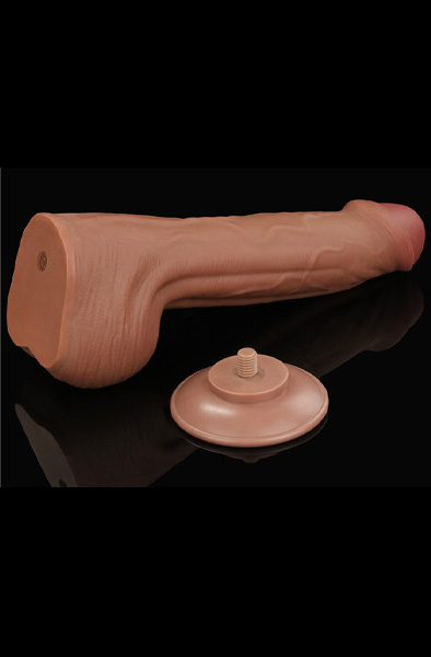 Lovetoy Gleithaut Dual-Layer Dildo Braun 29 cm - XL Dildo 6