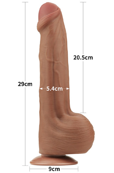 Lovetoy Gleithaut Dual-Layer Dildo Braun 29 cm - XL Dildo 7