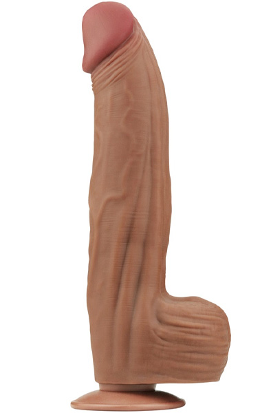 Lovetoy Gleithaut Dual-Layer Dildo Braun 31 cm - XL Dildo 1