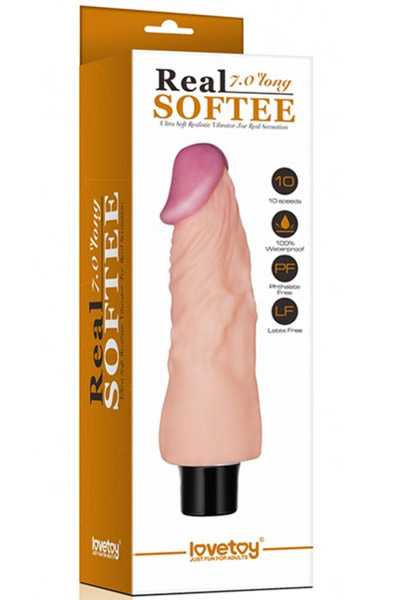 Lovetoy Real Softee Vibrationsdildo 18 cm - Vibrierender Dildo 4