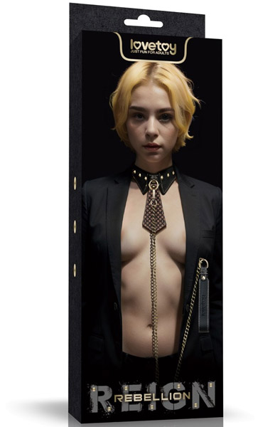 Lovetoy Rebellion Reign Collar With Chain - Halsband & Leine 5
