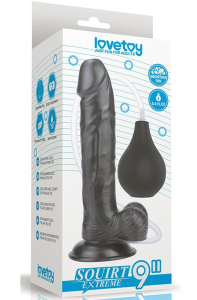 Lovetoy Squirt Extreme Dildo Schwarz 23cm - Spritzdildo 3