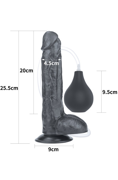 Lovetoy Squirt Extreme Dildo Schwarz 25,5cm - Spritzdildo 2