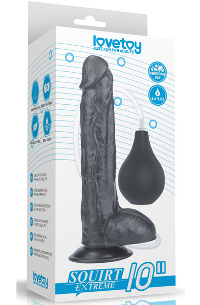 Lovetoy Squirt Extreme Dildo Schwarz 25,5cm - Spritzdildo 4