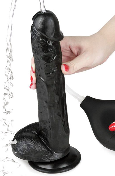 Lovetoy Squirt Extreme Dildo Schwarz 28cm - Spritzdildo 2