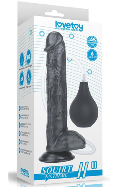 Lovetoy Squirt Extreme Dildo Schwarz 28cm - Spritzdildo 3