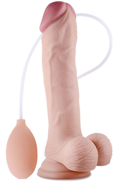 Lovetoy Weicher Ejakulations-Penis mit Hoden 17,5 cm - Spritzdildo 1