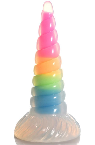 Luminescent Regenbogen-Silikon-Dildo 20 cm - Drachen-Dildo 1