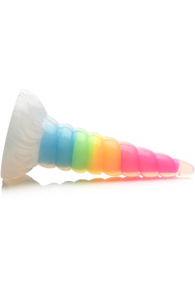 Luminescent Regenbogen-Silikon-Dildo 20 cm - Drachen-Dildo 4