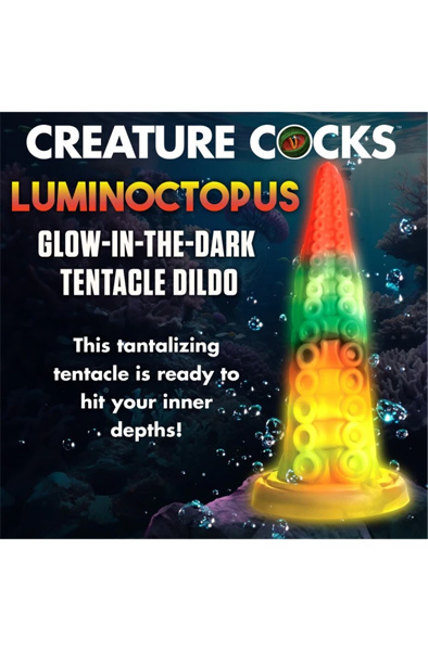 Luminoctopus im Dunkeln Leuchtender Dildo 18,3 cm - Drachen-Dildo 2