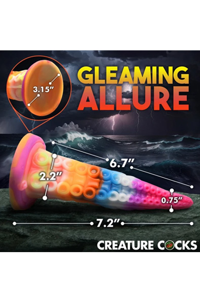 Luminoctopus im Dunkeln Leuchtender Dildo 18,3 cm - Drachen-Dildo 4