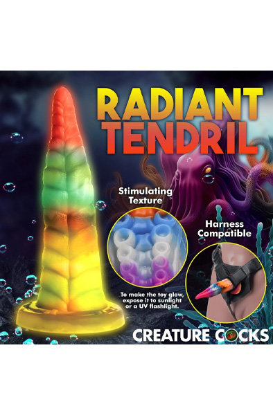Luminoctopus im Dunkeln Leuchtender Dildo 18,3 cm - Drachen-Dildo 5