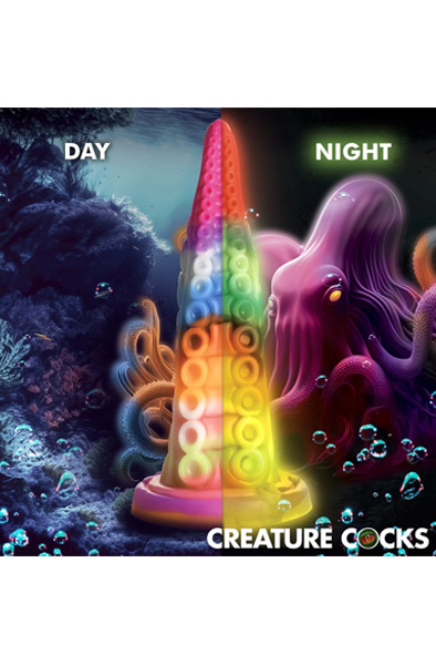 Luminoctopus im Dunkeln Leuchtender Dildo 18,3 cm - Drachen-Dildo 6