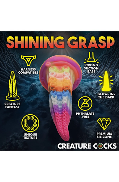Luminoctopus im Dunkeln Leuchtender Dildo 18,3 cm - Drachen-Dildo 7