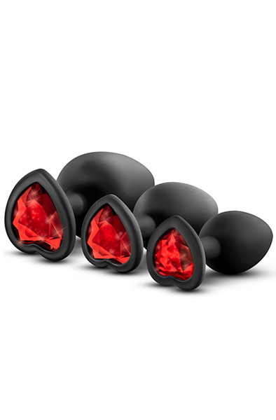 Luxe Bling Plugs Trainingsset mit roten Edelsteinen - Analplug Set 1
